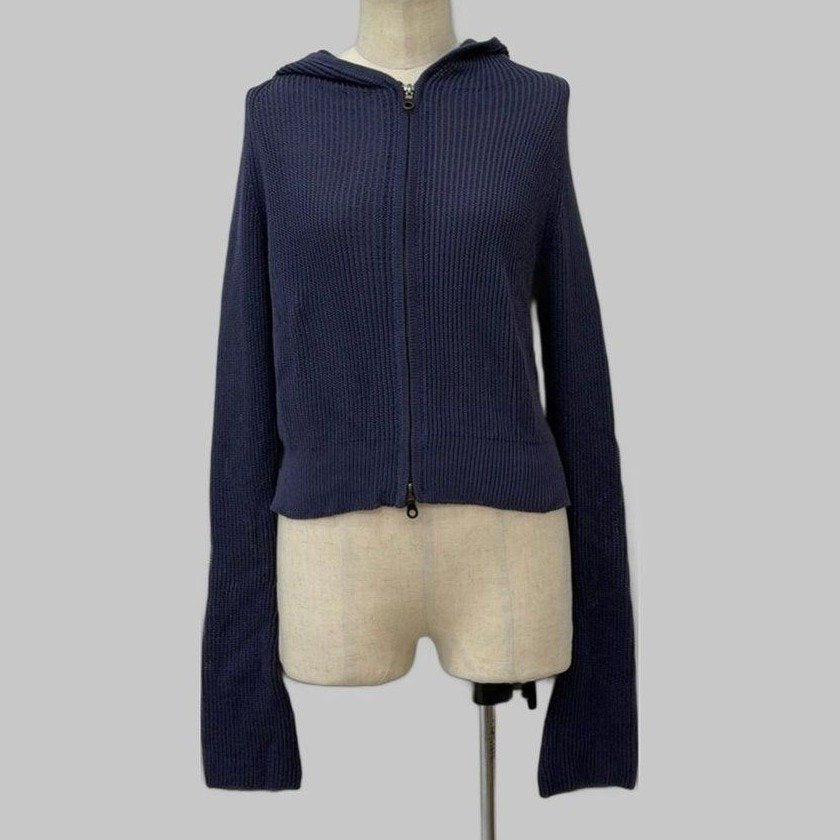 COOME KNIT HOODIE NAVY