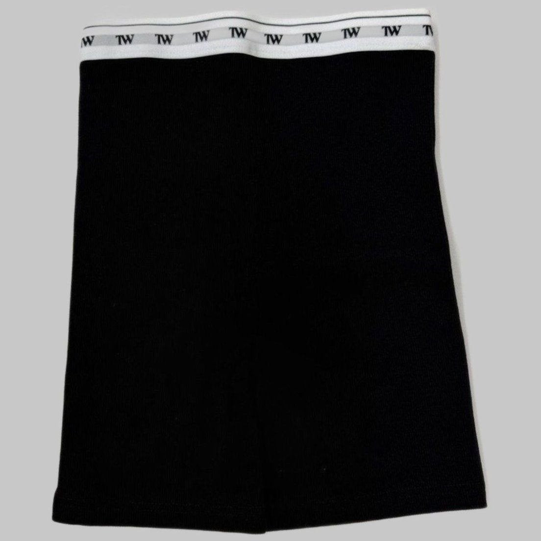 TW SIGNATURE LOGO RIB SHORTS BLACK