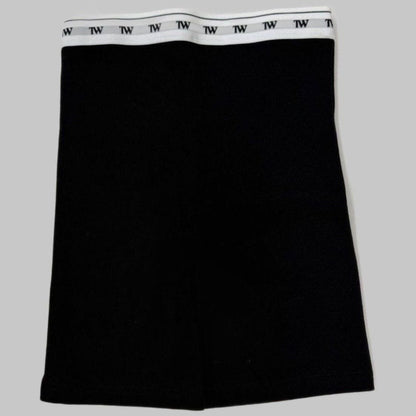 TW SIGNATURE LOGO RIB SHORTS BLACK