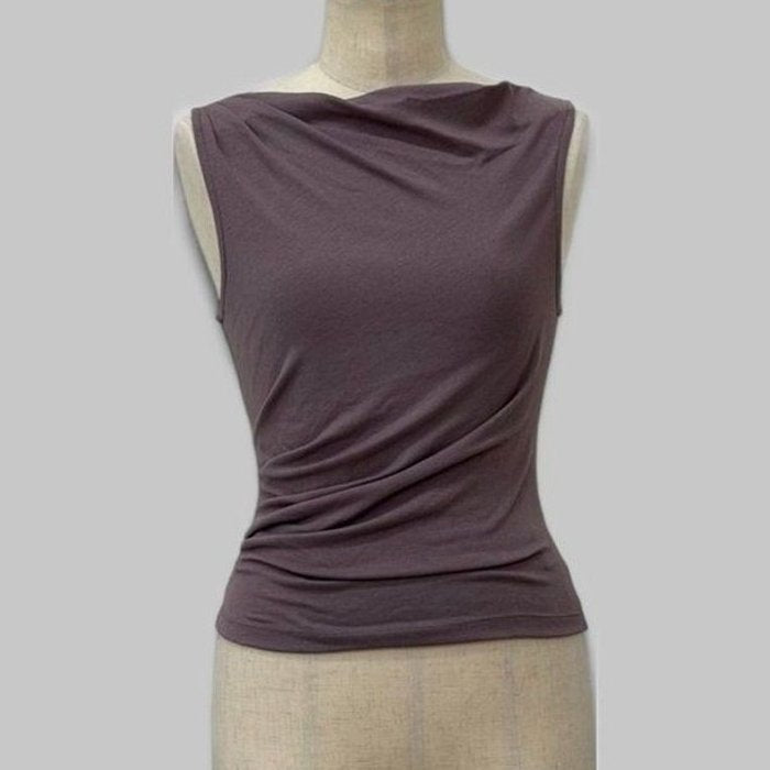 COOME SLEEVELESS TWISTED TOP ROSE GREY