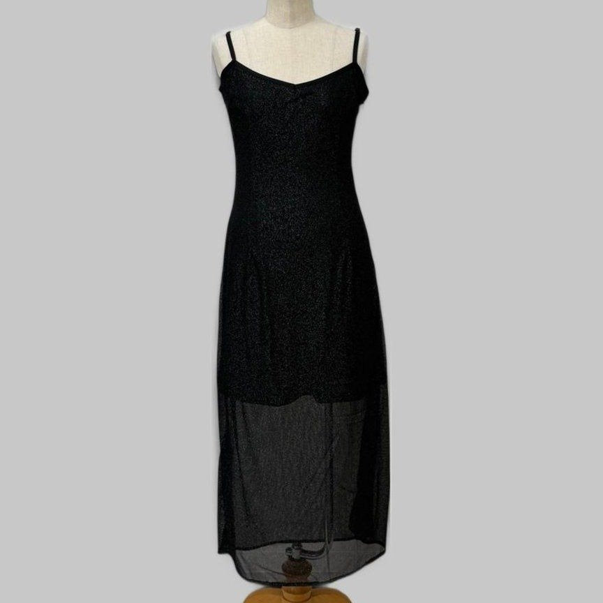 COOME MESH SEE THROUGH DRESS BLACK