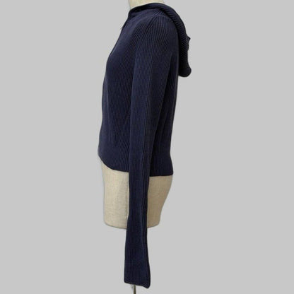 COOME KNIT HOODIE NAVY