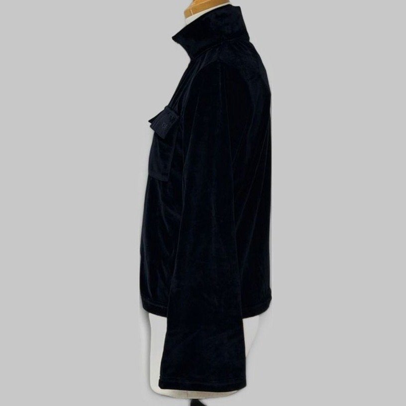 COOME VELOURS ZIP TOP BLACK