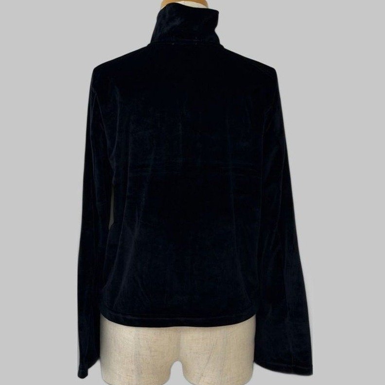 COOME VELOURS ZIP TOP BLACK