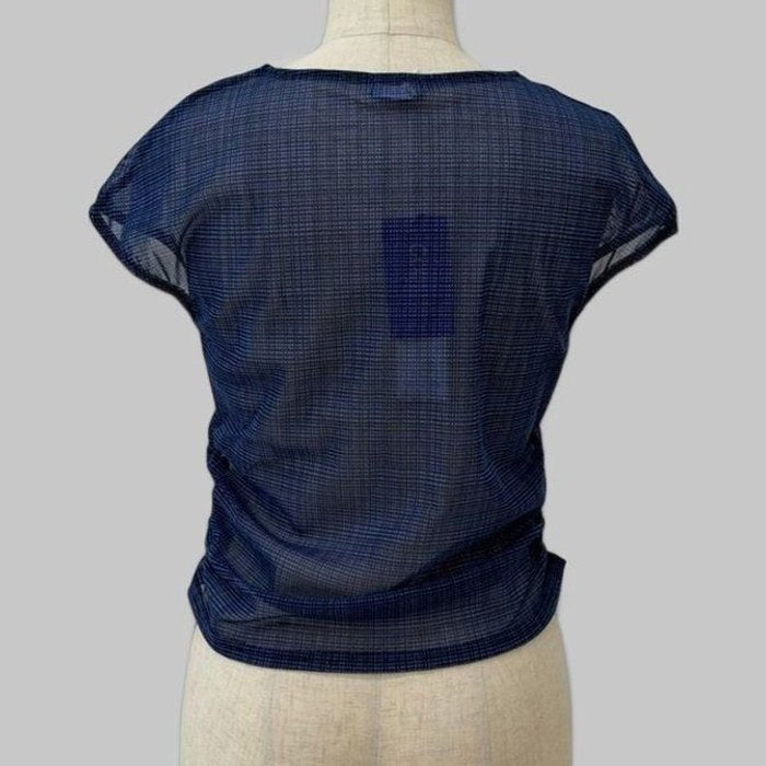 COOME MESH SEE THROUGH TOP BLUE