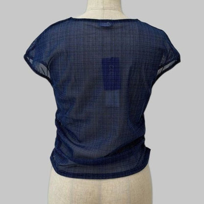 COOME MESH SEE THROUGH TOP BLUE