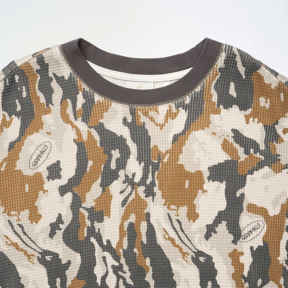 Gramicci WAFFLE CREW BARK CAMO