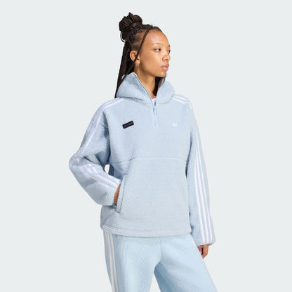 adidas originals ｢ADILUNA SEASON 2 x JENNIE｣HOODED FLE JKT ﾜﾝﾀﾞｰﾌﾞﾙｰ