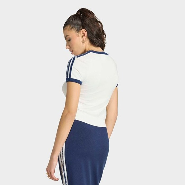 adidas originals KNITTED TEE クラウドホワイト／ナイトインディゴ