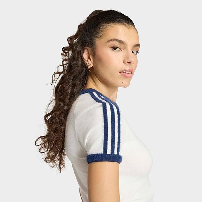 adidas originals KNITTED TEE クラウドホワイト／ナイトインディゴ