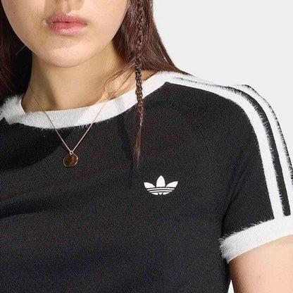 adidas originals KNITTED TEE ブラック／ホワイト