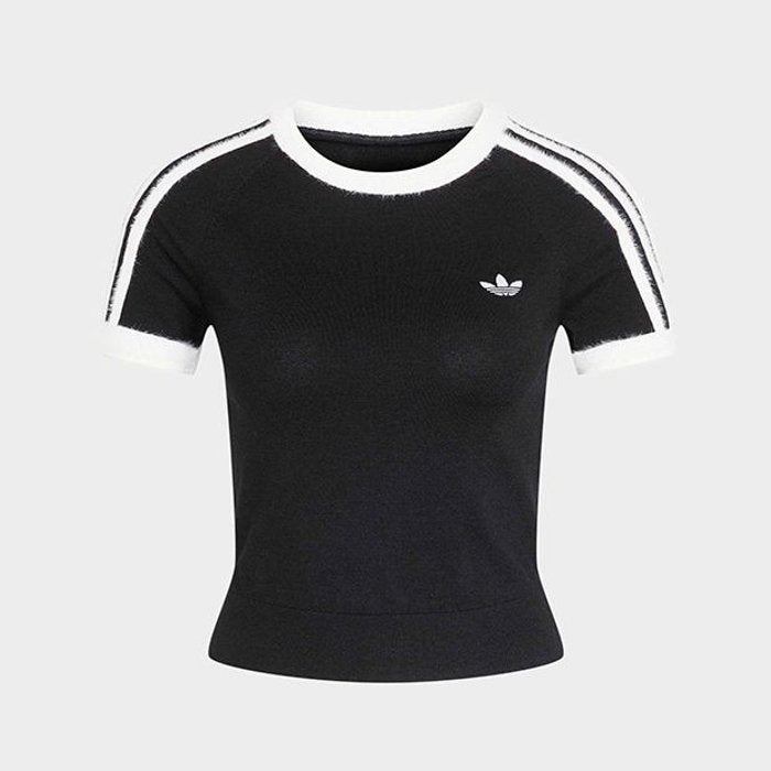 adidas originals KNITTED TEE ブラック／ホワイト