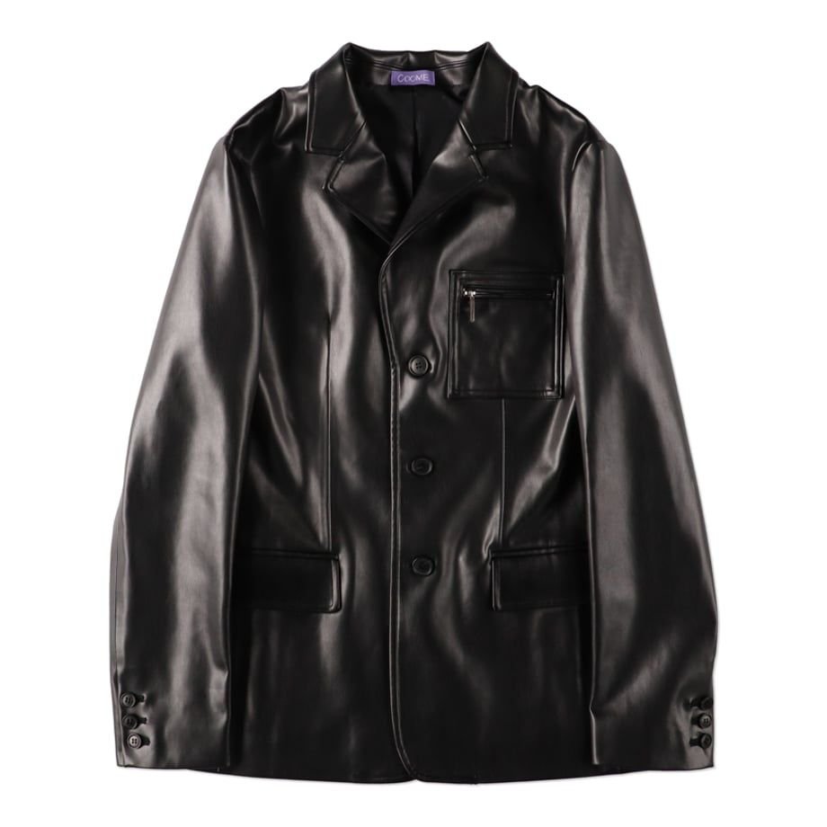 COOME LEATHER SUIT JACKET BLACK