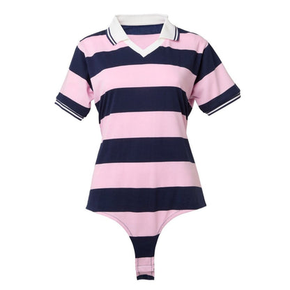 TW Rugger Shirt Bodysuit NAVY PINK