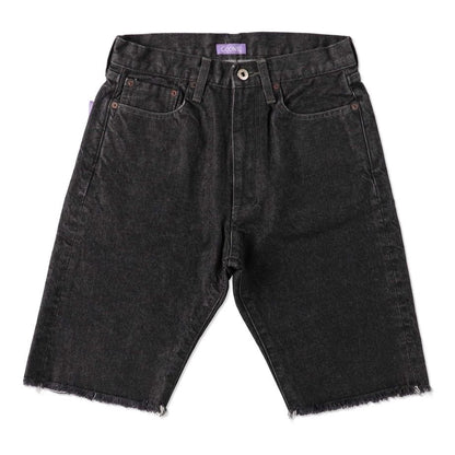 COOME DENIM MID-THIGH SHORTS BLACK