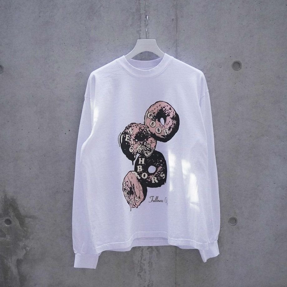 GOODNEIGHBORS SHIRTS MINE USA RELAX FIT L/S T-SH (DONUT) WHITE