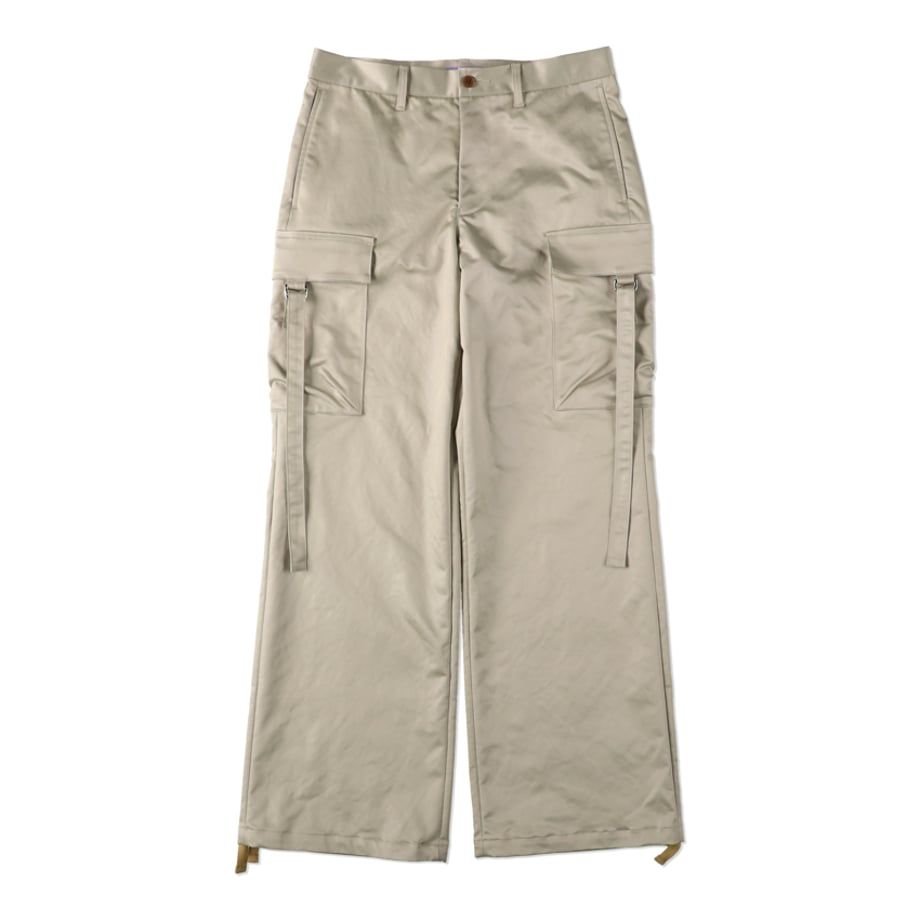 COOME SATIN CARGO TROUSER BEIGE