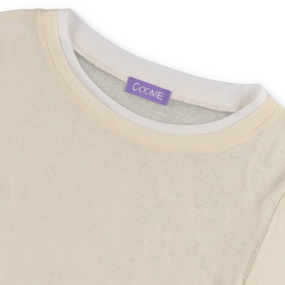 COMME SHEER LAYERED TOP CREAM
