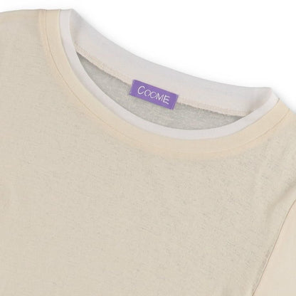 COMME SHEER LAYERED TOP CREAM