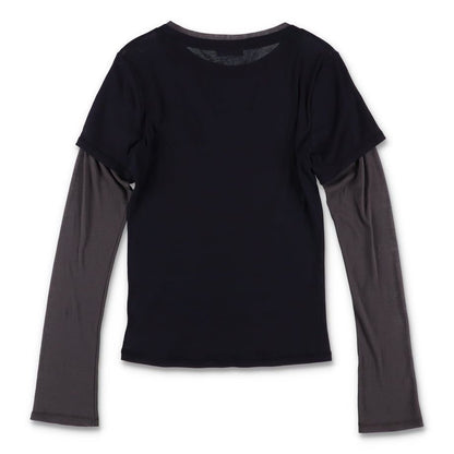COMME SHEER LAYERED TOP DARK NAVY