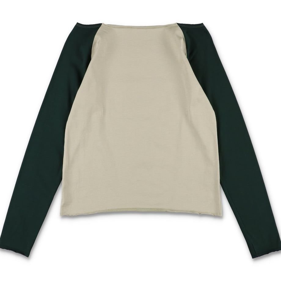 COMME RAGLAN CUT OFF TEE DUSTY GREEN xGREEN