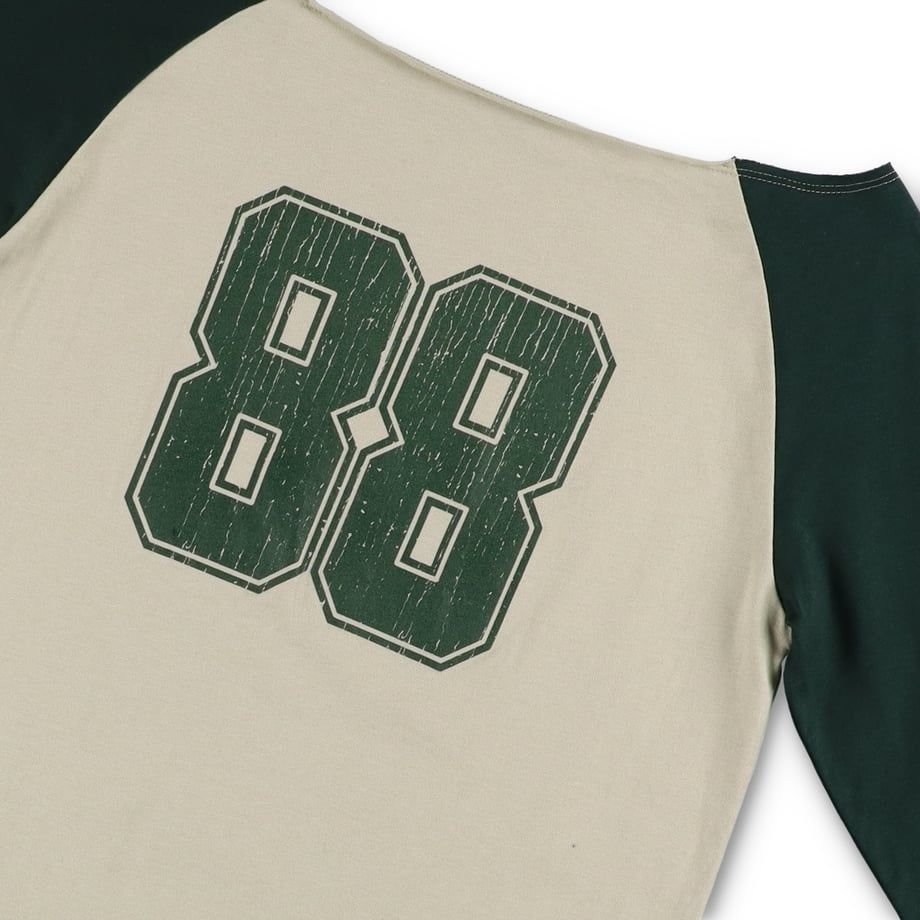 COMME RAGLAN CUT OFF TEE DUSTY GREEN xGREEN