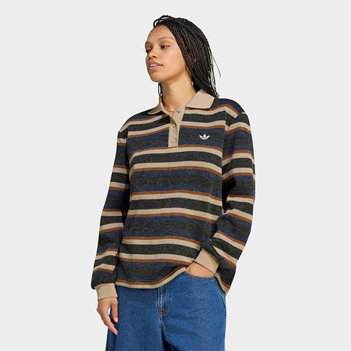adidas originals STRIPE KNITTED POL ﾌﾞﾗｯｸ