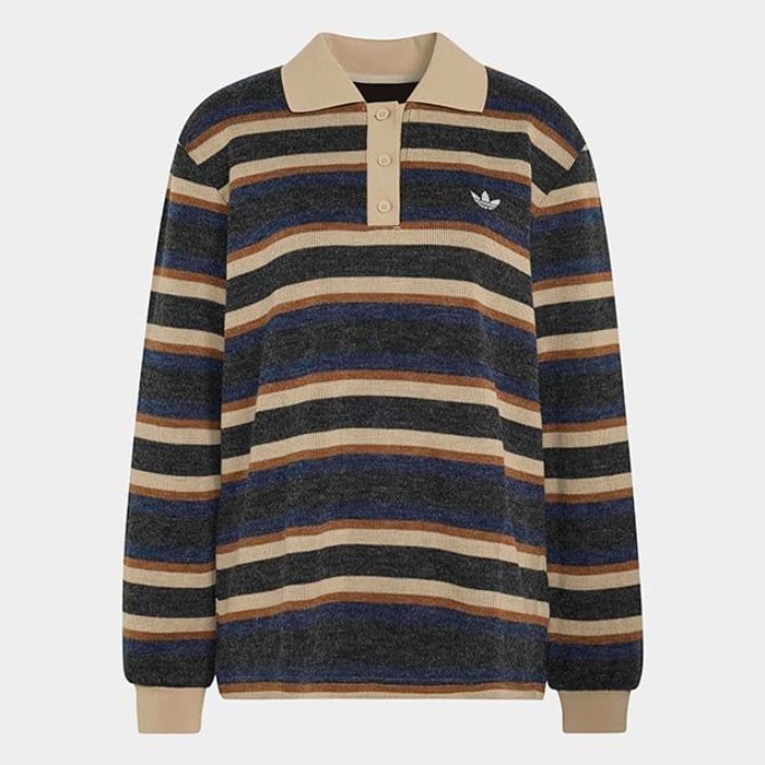 adidas originals STRIPE KNITTED POL ﾌﾞﾗｯｸ