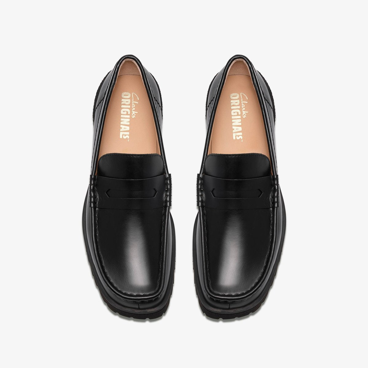 CLARKS Yukoner Penny Black Leather