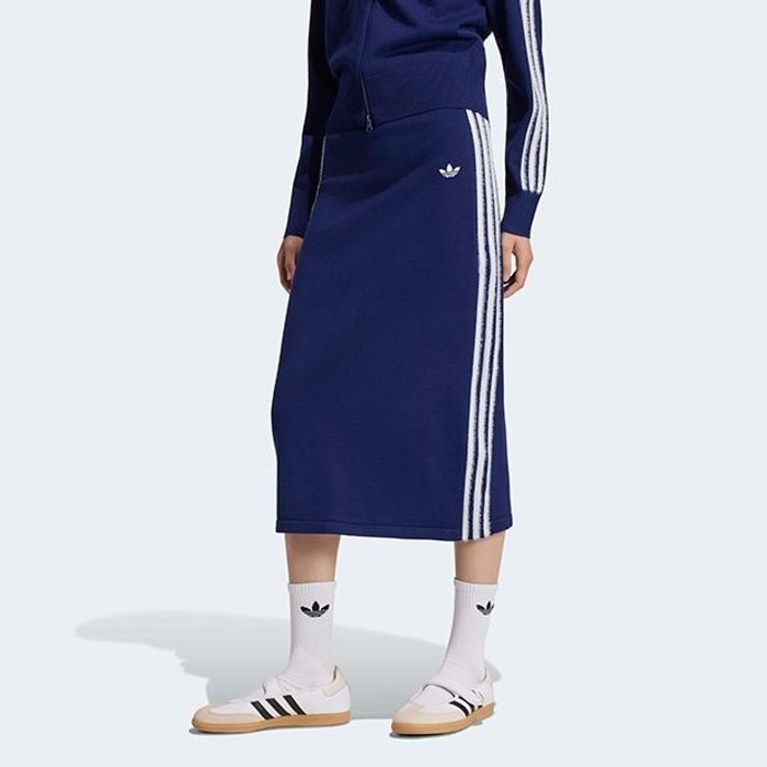 adidas originals KNITTED SKIRT ﾀﾞｰｸﾌﾞﾙｰ/ﾎﾜｲﾄ