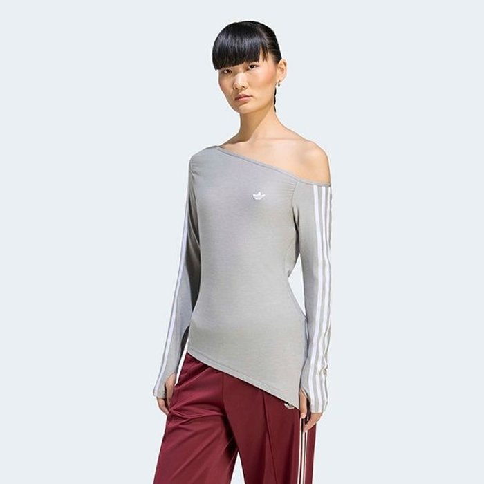 adidas originals ASYMETRIC TOP ﾐﾃﾞｨｱﾑｸﾞﾚｰﾍｻﾞｰ
