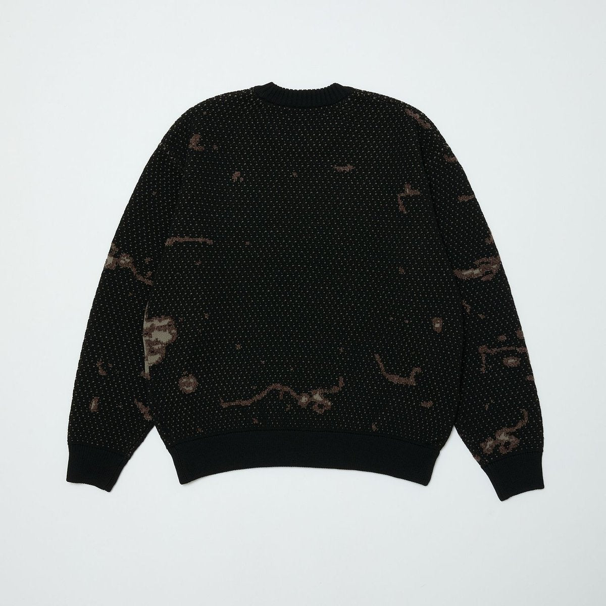 BAL JACQUARD PATTERN CREWNECK SWEATER BLACK
