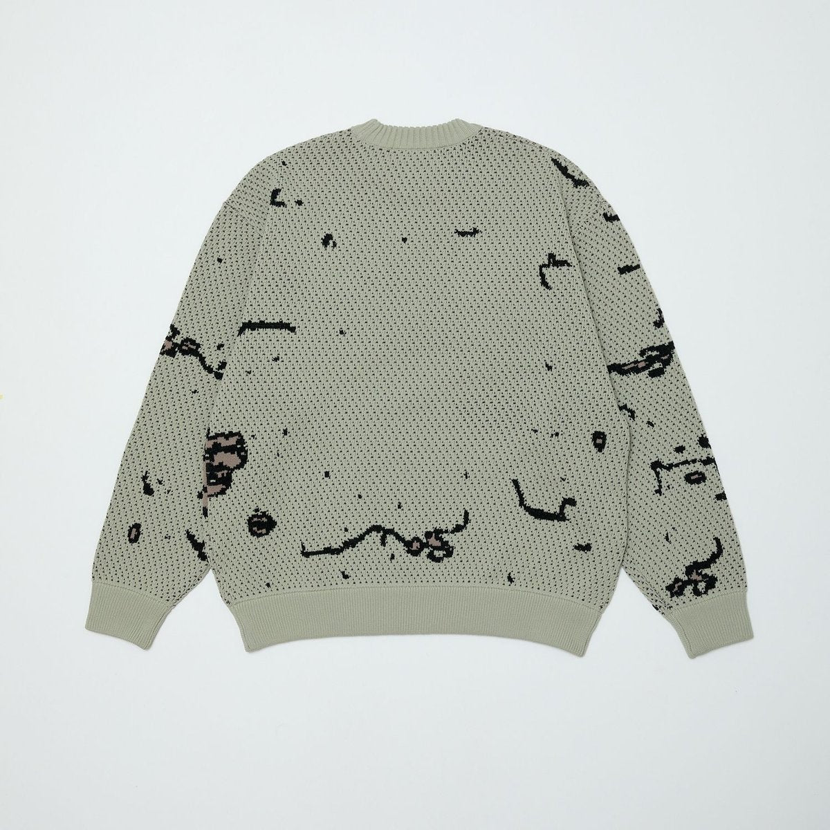 BAL JACQUARD PATTERN CREWNECK SWEATER STONE BEIGE