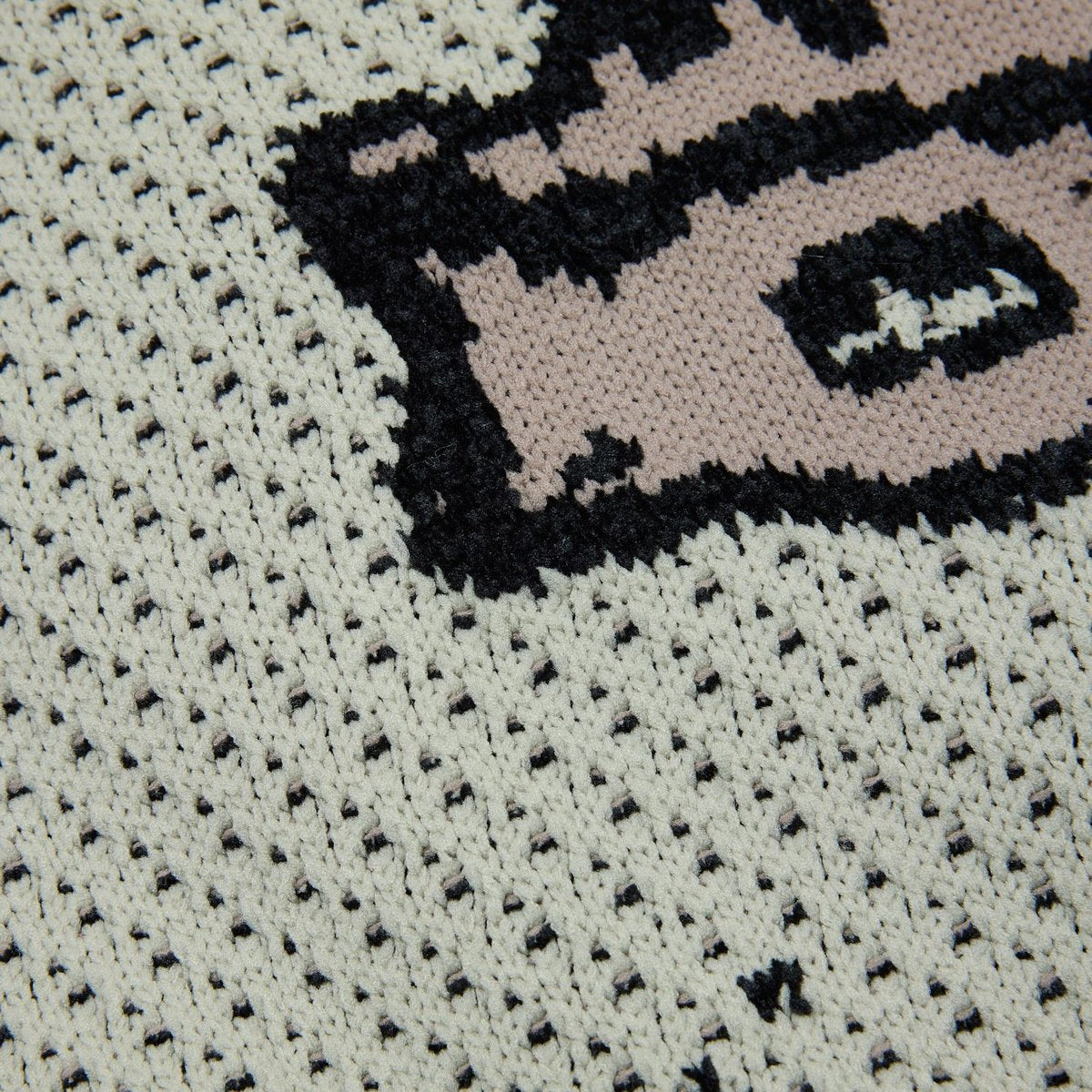 BAL JACQUARD PATTERN CREWNECK SWEATER STONE BEIGE