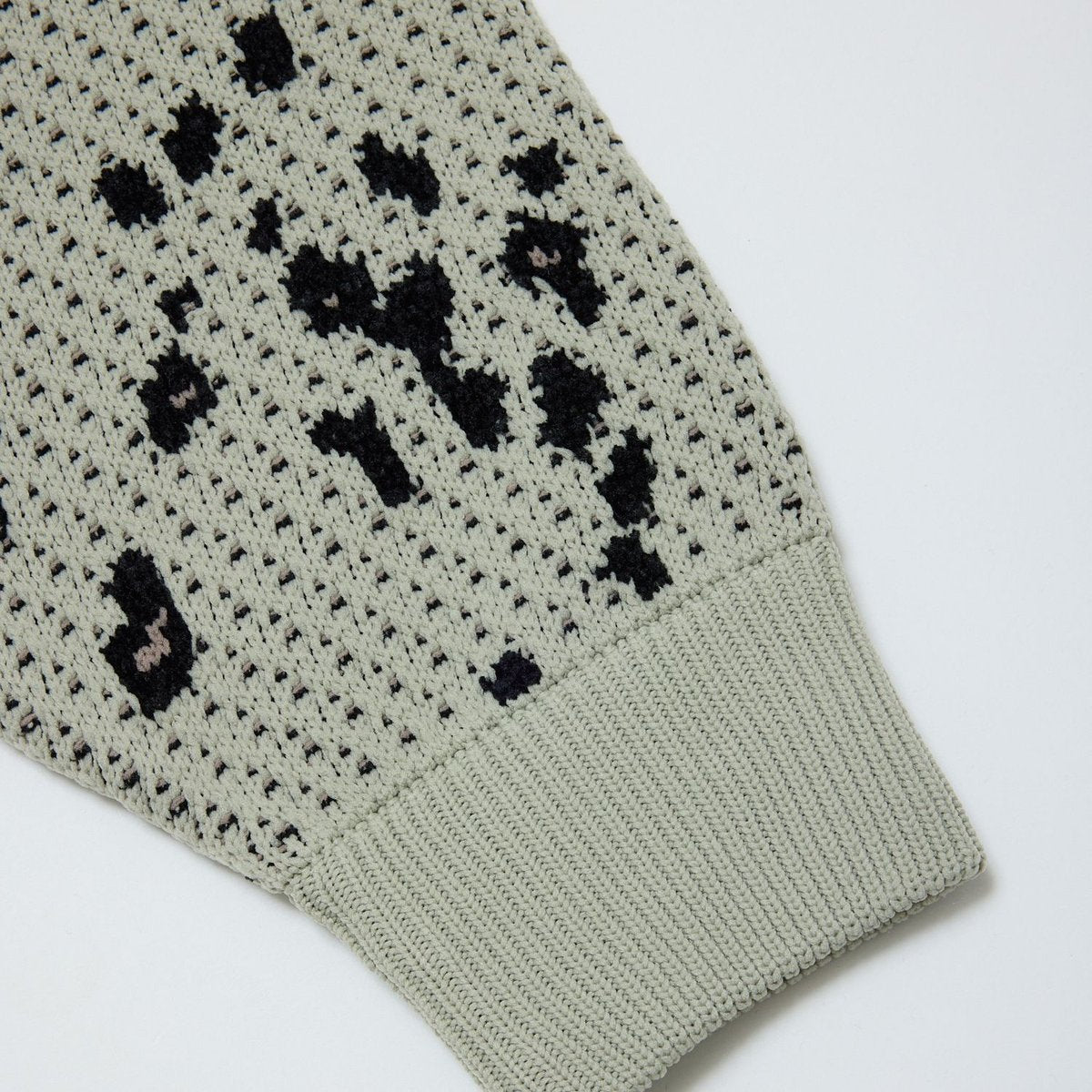BAL JACQUARD PATTERN CREWNECK SWEATER STONE BEIGE