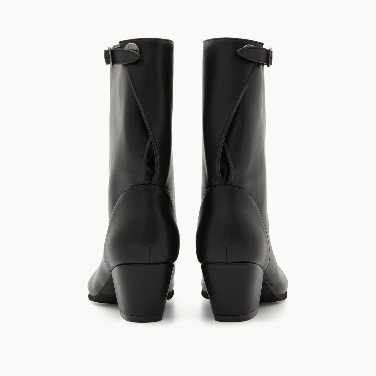 PAES Wide Buckle Tabi Boots Black