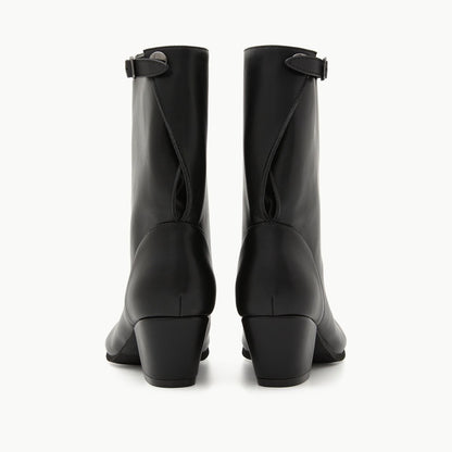 PAES Wide Buckle Tabi Boots Black