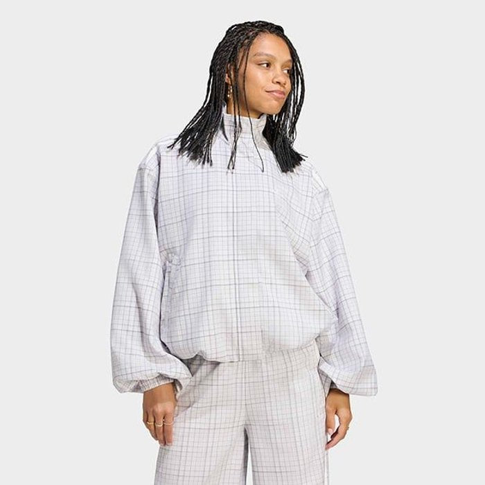 adidas originalsBLOUSY CHECK TRACK TOP dash grey