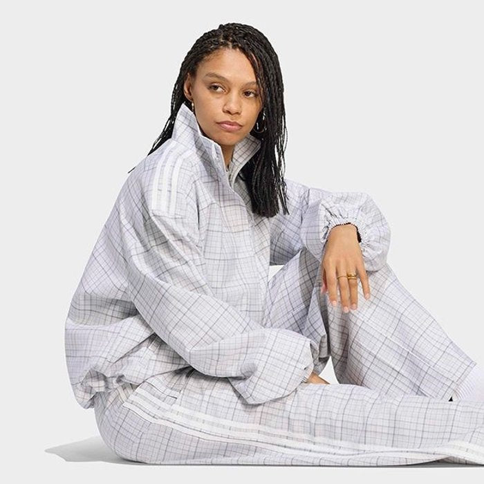 adidas originalsBLOUSY CHECK TRACK TOP dash grey