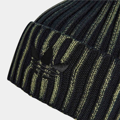 adidas originals BEANIE WASHED ブラック/オリーブストレータ