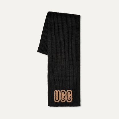 UGG U CHUNKY CRAFTED RIB SCARF BLK