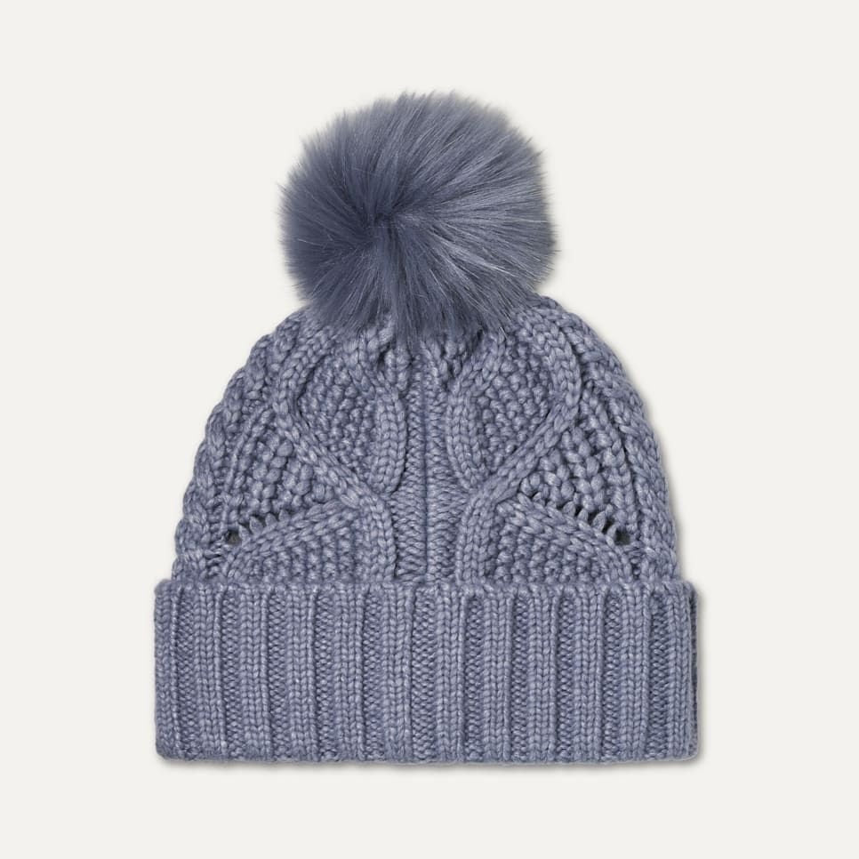 UGG W CABLE BEANIE WITH POM SVB