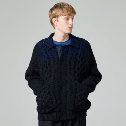 +phenix WINDSTOPPRE wool Knit cardigan black