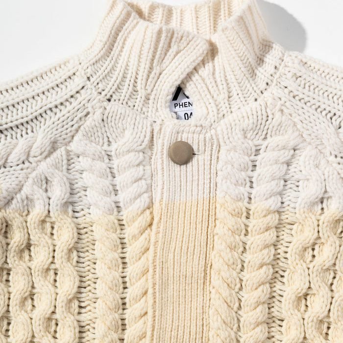+phenix WINDSTOPPRE wool Knit cardigan white