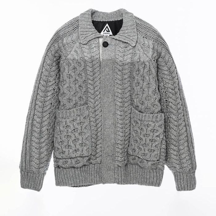 +phenix WINDSTOPPRE wool Knit cardigan gray