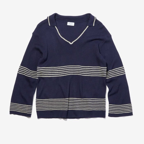 PARROTCANVAS Skipper Collar Border Knit PC26212009