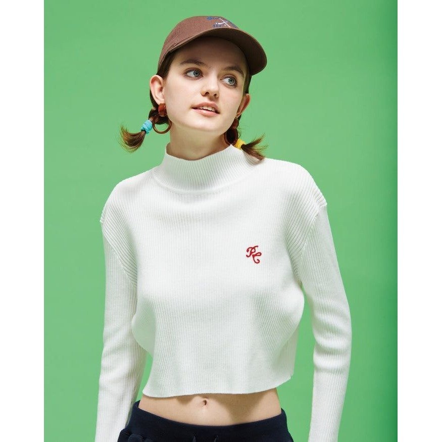 PARROTCANVAS PC Cropped Turtleneck WHITE