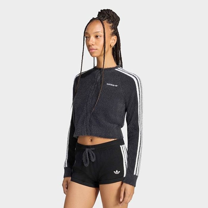 adidas originals FLUFFY CARDIGAN ﾌﾞﾗｯｸ