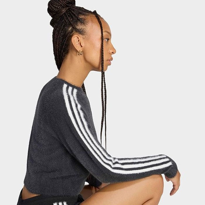 adidas originals FLUFFY CARDIGAN ﾌﾞﾗｯｸ
