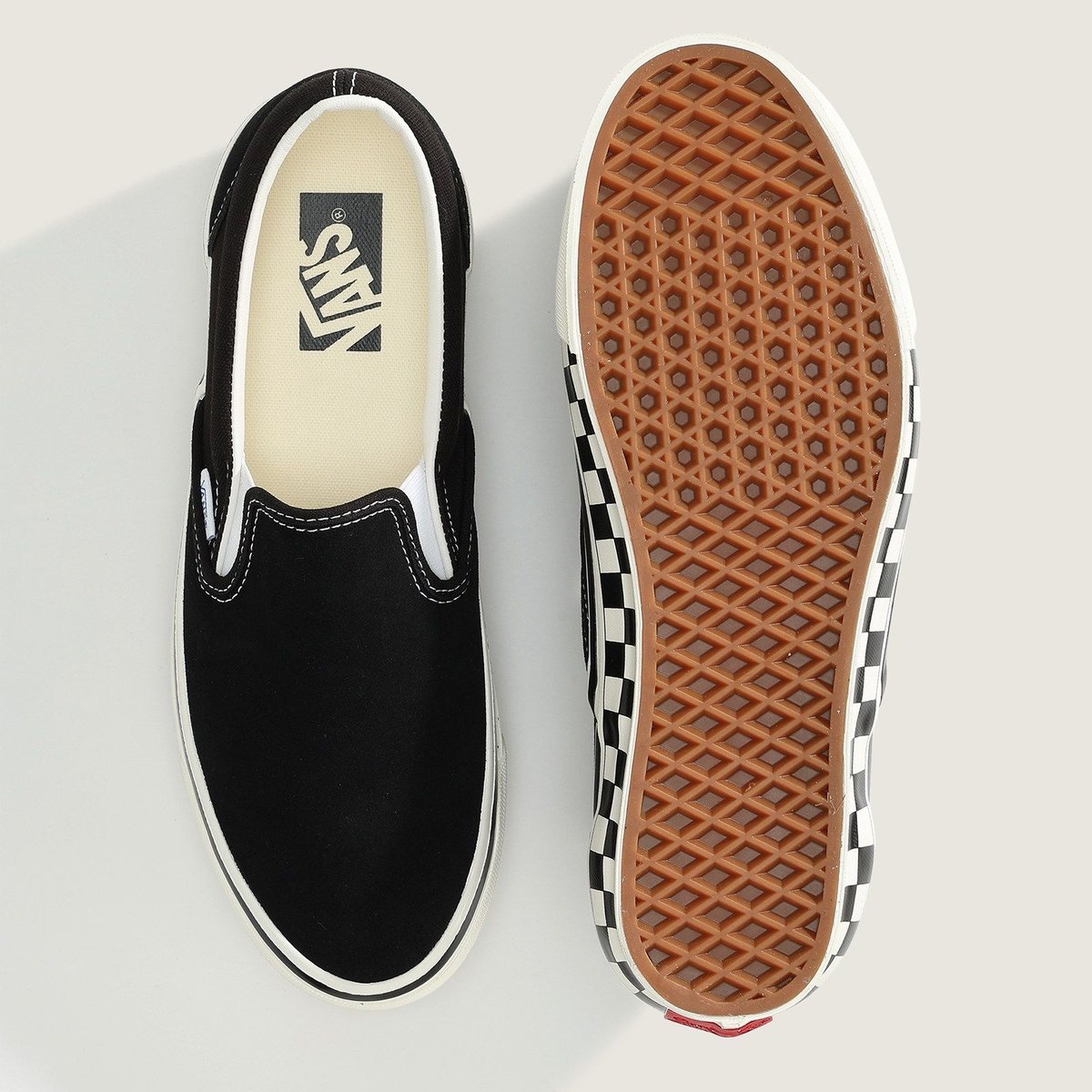 Vans Lx Classic Slip-On 98 CHECKERBOARD SIDEWALL COLLECTION CHECKERBOARD SIDEWALL BLACK/MARSHMALLOW